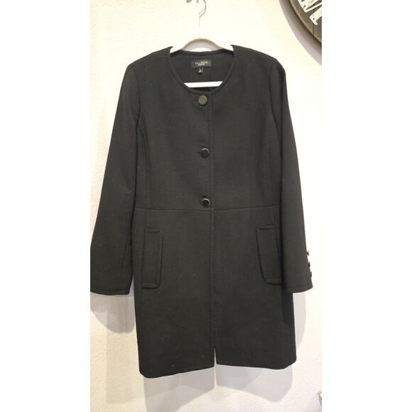 Talbots Women's Black Wool Blend Overcoat Size 16 Winter Formal - Picture 1 of 12